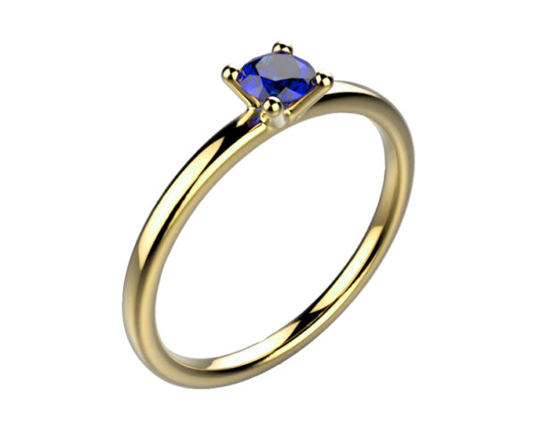 Bague saphir or jaune Candide saphir bleu