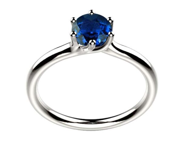 Bague saphir or blanc Clio 6G saphir bleu