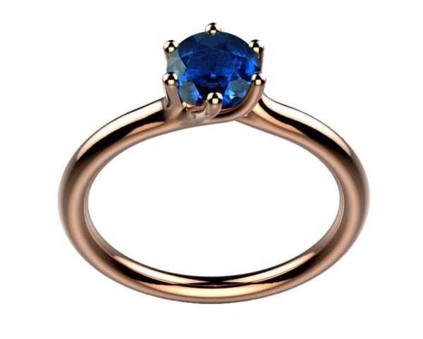 Bague saphir or rose Clio 6G saphir bleu