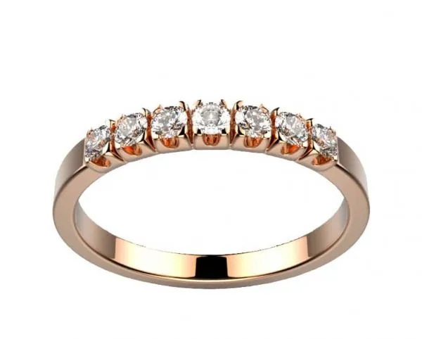 Alliance diamant en or rose modèle Morgane "4G", une alliance de mariage sertie de 7 diamants