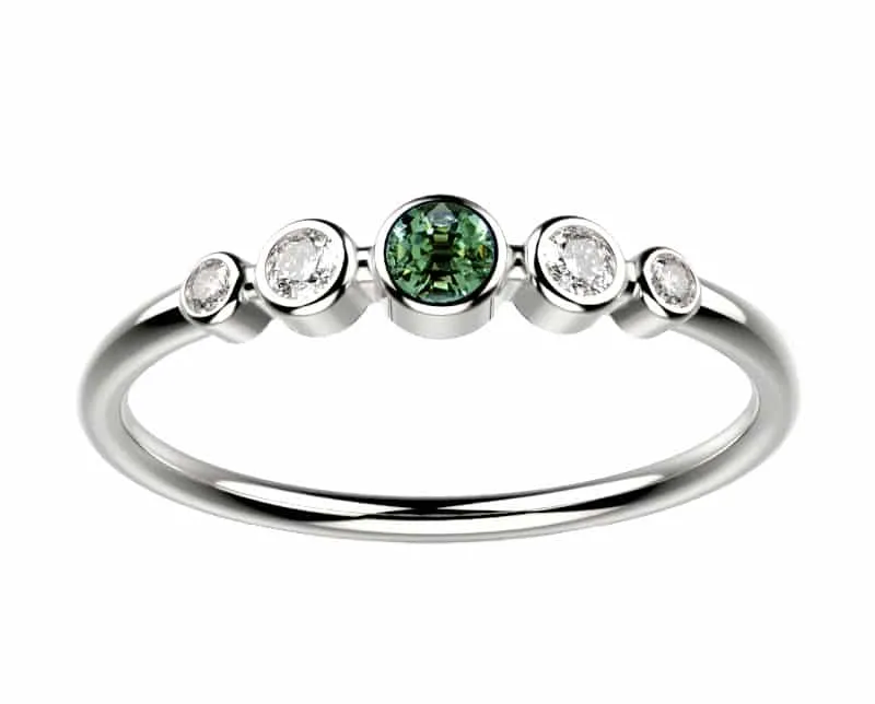 Saphir vert, Diamant