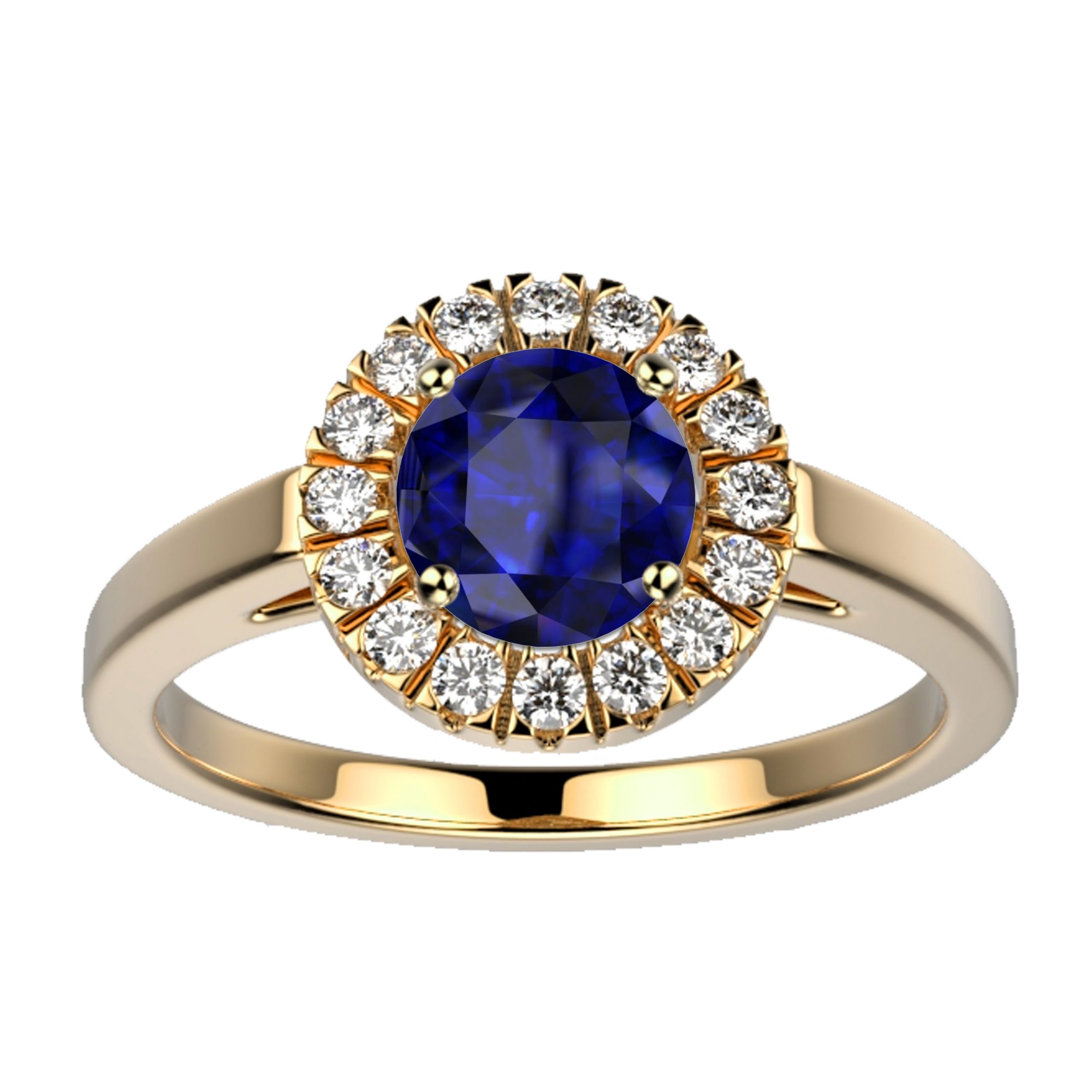 Bague Saphir bleu Diamant