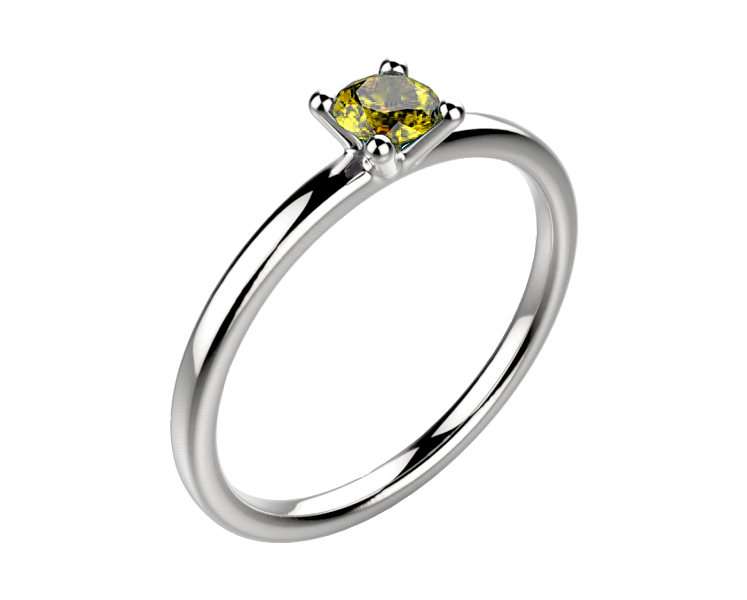 Bague saphir or blanc Candide saphir jaune