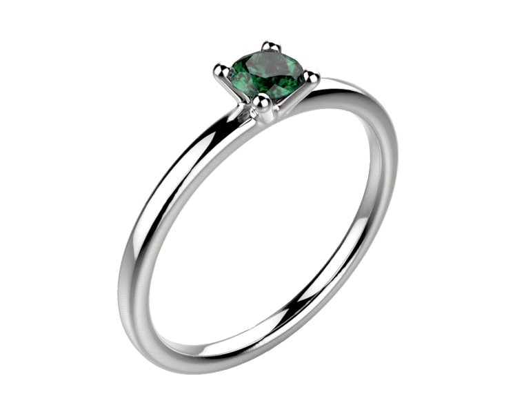 Bague saphir or blanc Candide saphir vert