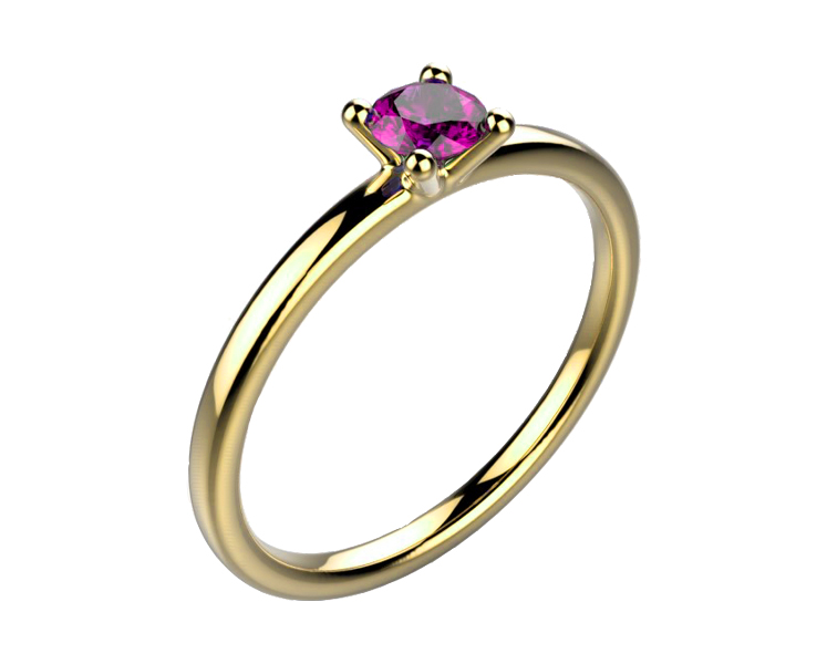 Bague saphir or jaune Candide saphir rose