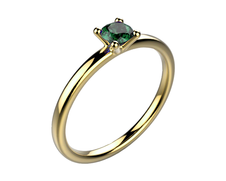 Bague saphir or jaune Candide saphir vert