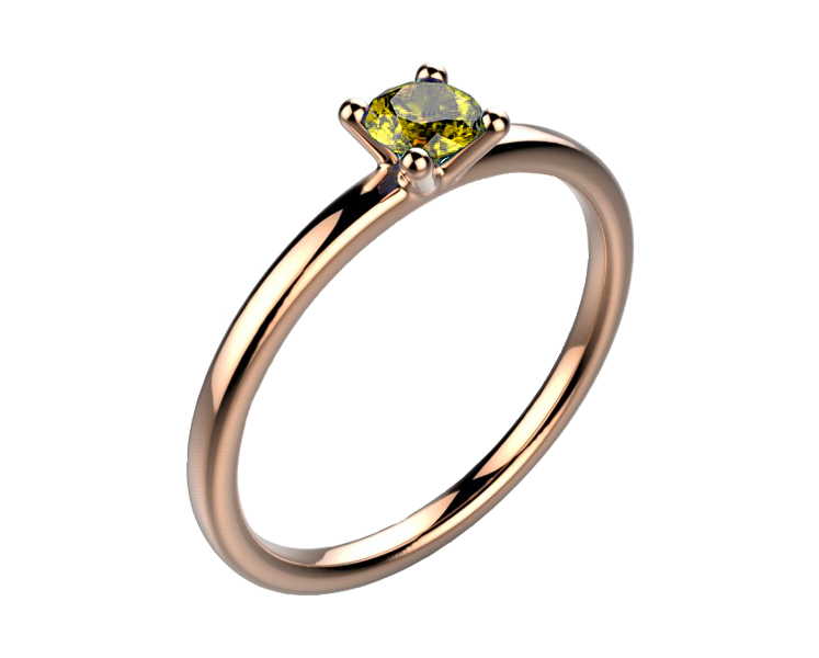 Bague saphir or rose Candide saphir jaune