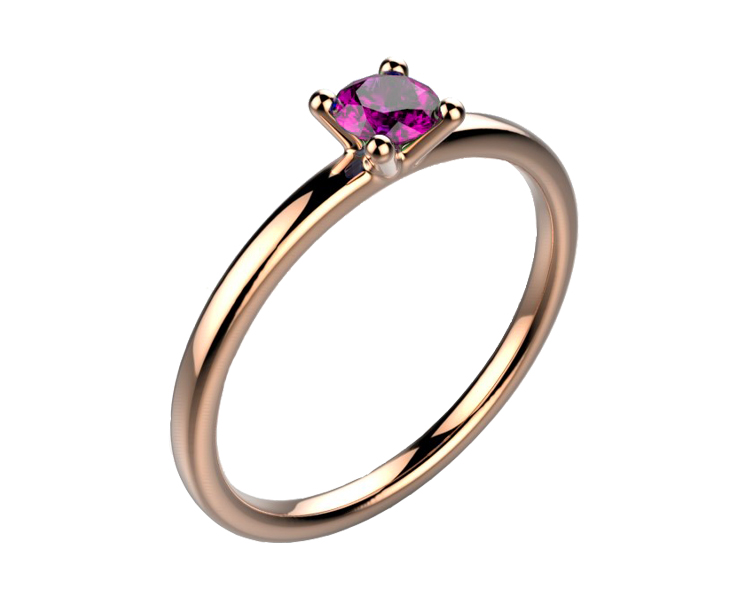 Bague saphir or rose Candide saphir rose