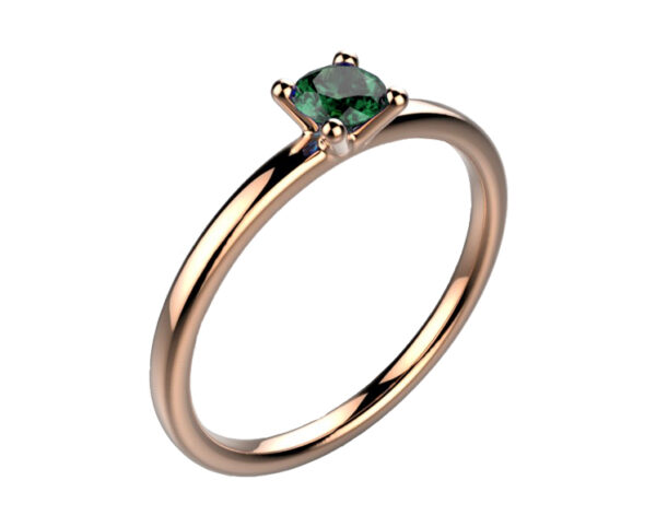 Bague saphir or rose Candide saphir vert